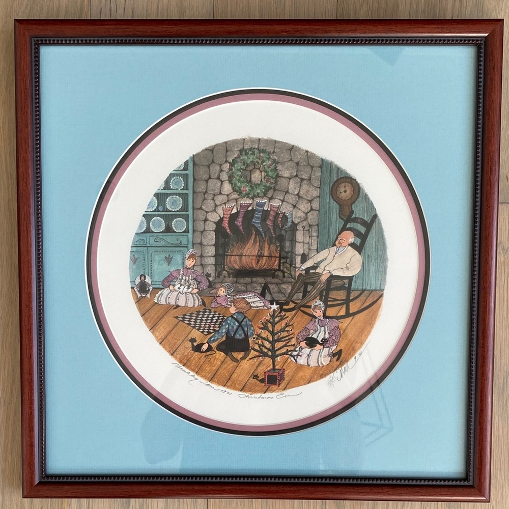 P. Buckley Moss 'Christmas Eve' Signed and Numbered Framed Lithograph